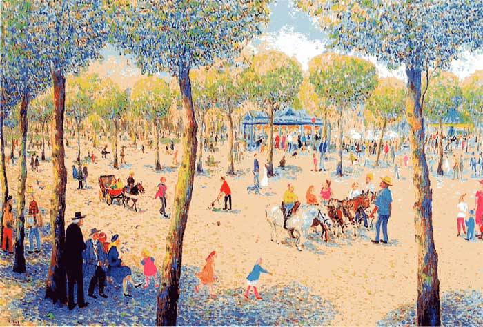 絵画（油彩）パリ　リュクサンブール